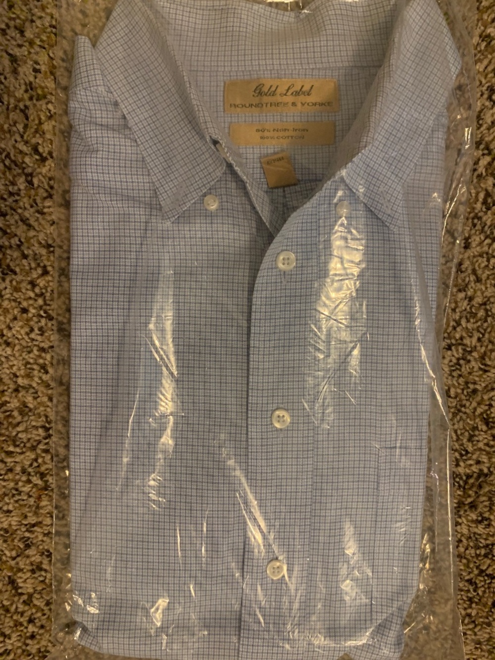 Blue cross pattern button up